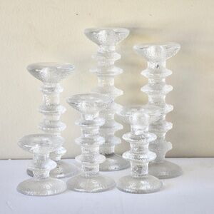 Set of 6 VTG Iitala Festivo Timo Sarpaneva Candlesticks Candle Holders